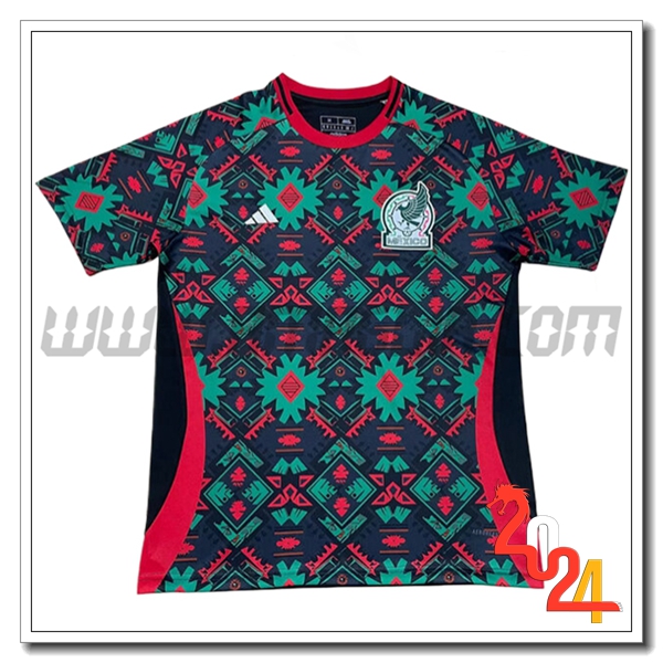 Maglia Squadra Messico Seconda 2024 2025 Nero Rosso