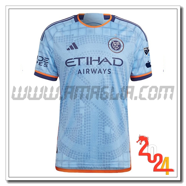 New York City FC Prima Maglia Calcio 2024 2025 Cielo Blu