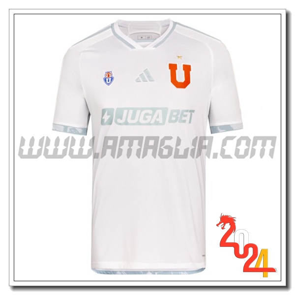 Universidad De Chile Seconda Maglia Calcio 2024 2025 Bianco