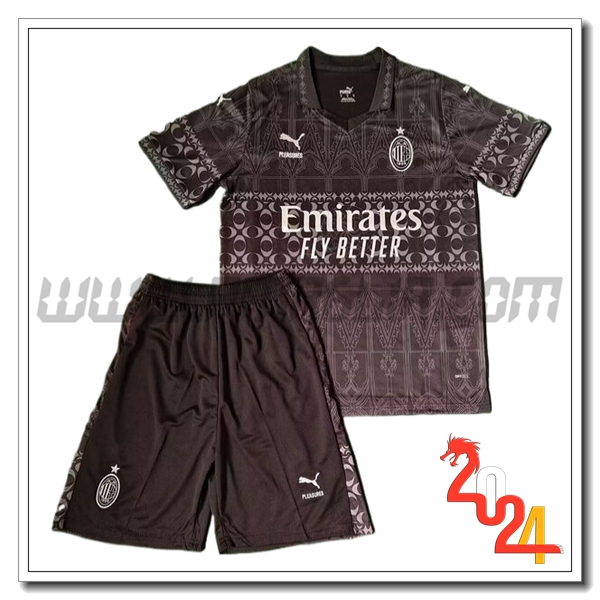 Kit Maglia AC Milan Bambino Quarto 2023/2024 Nero