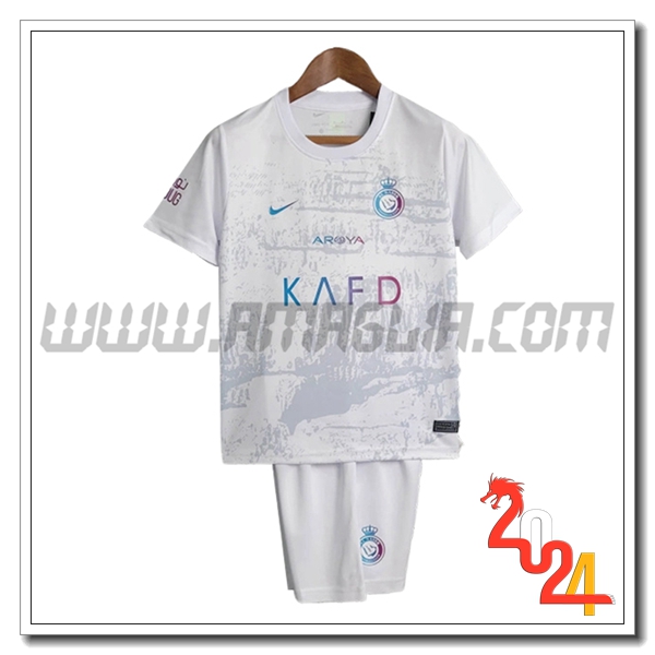 Kit Maglia Al-Nassr Bambino Seconda 2023/2024 Bianco