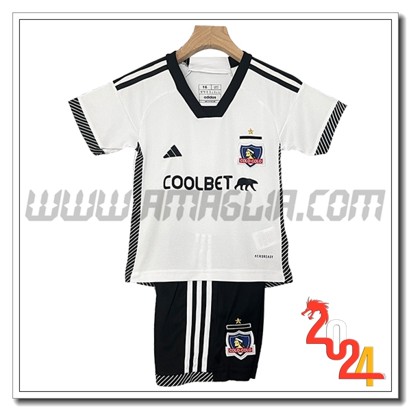 Kit Maglia Colo-Colo Bambino Prima 2024 2025 Bianco