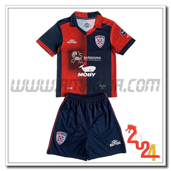Kit Maglia Cagliari Bambino Prima 2023/2024 Rosso blu