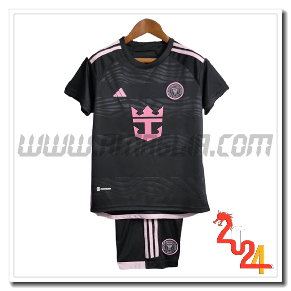 Kit Maglia Inter Miami CF Bambino Seconda 2024 2025 Nero