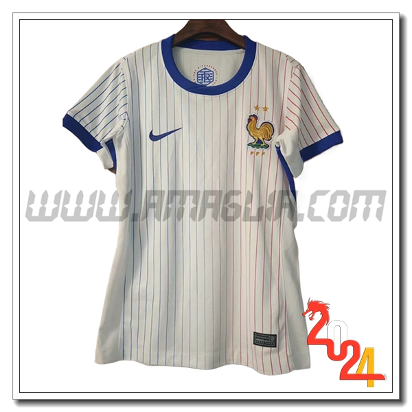 Seconda Maglia Calcio Francia Donne 2024 2025 Bianco