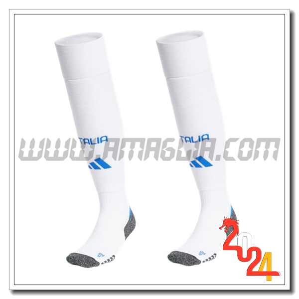 Seconda Calzini Calcio Italia 2024 2025 Bianco
