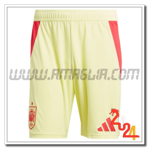 Seconda Pantaloncini Calcio Spagna 2024 2025 GIALLO