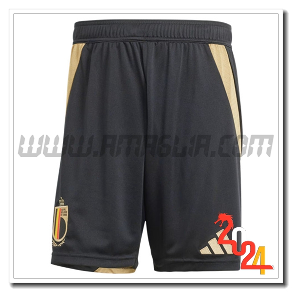 Prima Pantaloncini Calcio Belgio 2024 2025 Nero