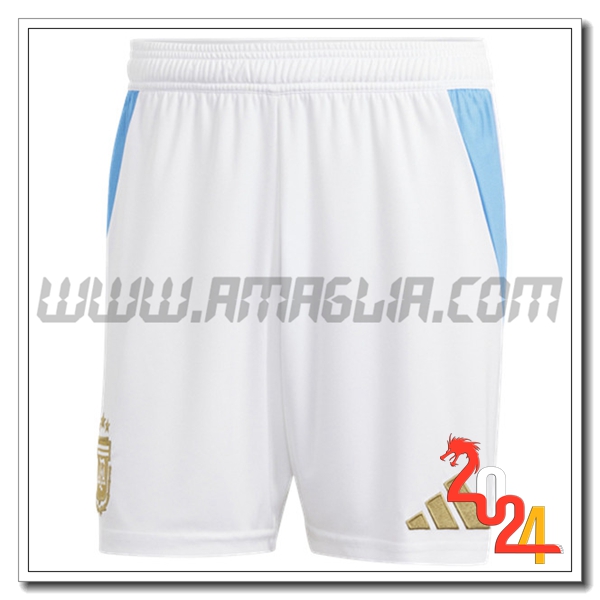 Prima Pantaloncini Calcio Argentina 2024 2025 Bianco