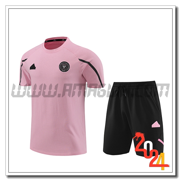 Kit Maglia Allenamento + Pantaloncini Inter Miami CF Rosa/Nero 2024 2025