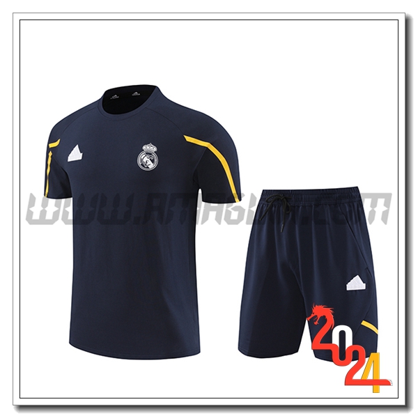 Kit Maglia Allenamento + Pantaloncini Real Madrid Nero/Giallo 2024 2025