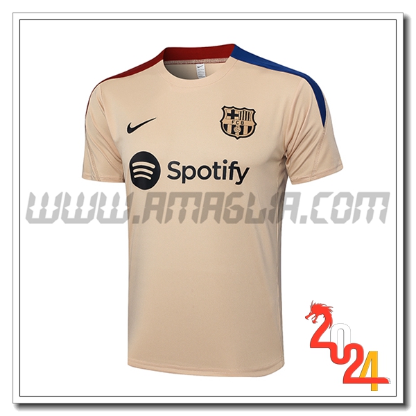 T Shirt Allenamento FC Barcellona Giallo 2024 2025