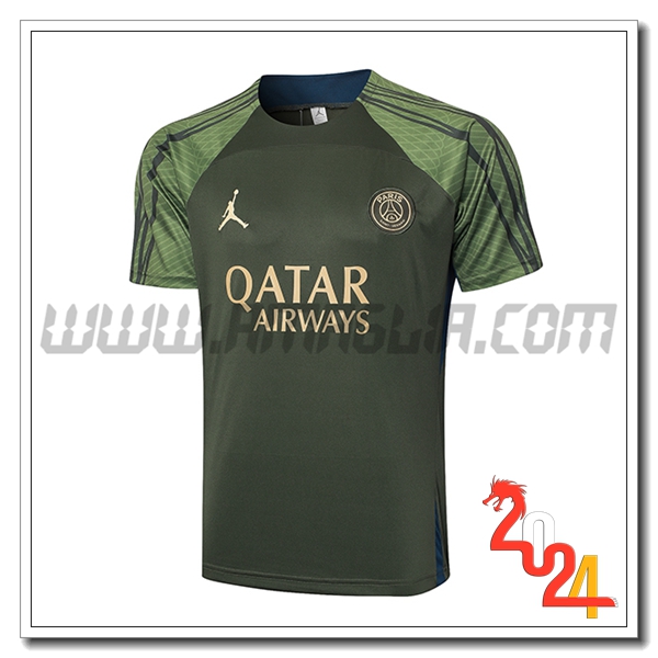T Shirt Allenamento Jordan PSG Verde 2024 2025