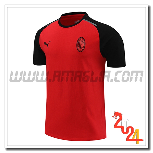 T Shirt Allenamento AC Milan Rosso/Nero 2024 2025