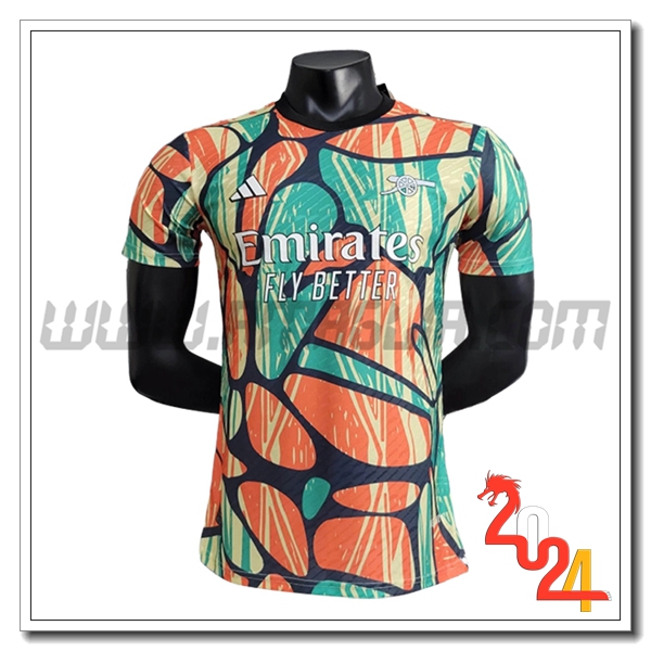 T Shirt Allenamento Arsenal Verde/Arancia/Blu/Giallo 2024 2025