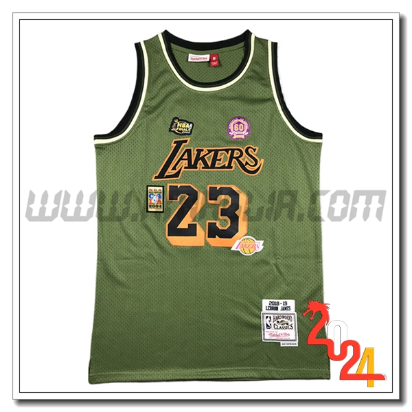 Maglia Los Angeles Lakers (JAMES #23) 2024/25 Verde -02