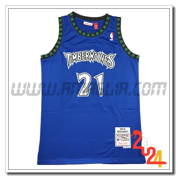 Maglia Minnesota Timberwolves (GARNETT #21) 2024/25 Blu/Bianco/Nero/Verde