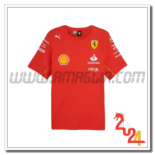 Maglietta F1 Scuderia Ferrari Team Rosso/Nero/Giallo 2024