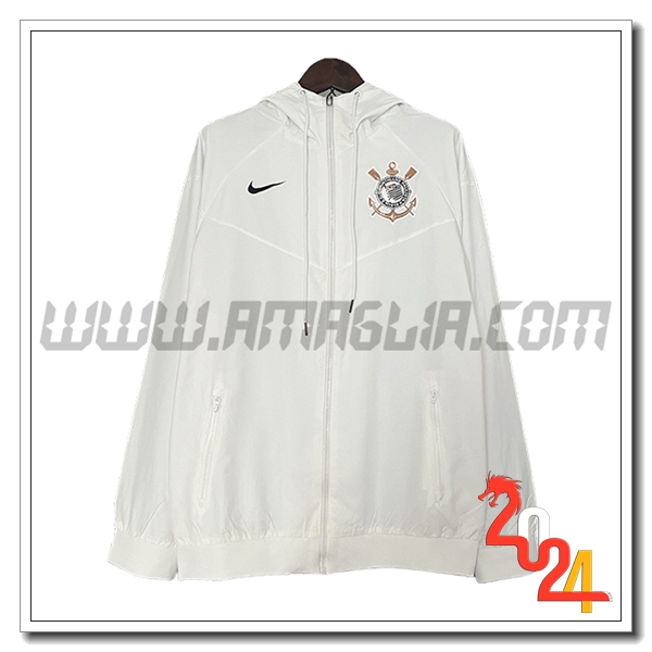 Giacca A Vento Corinthians Bianco 2024 2025