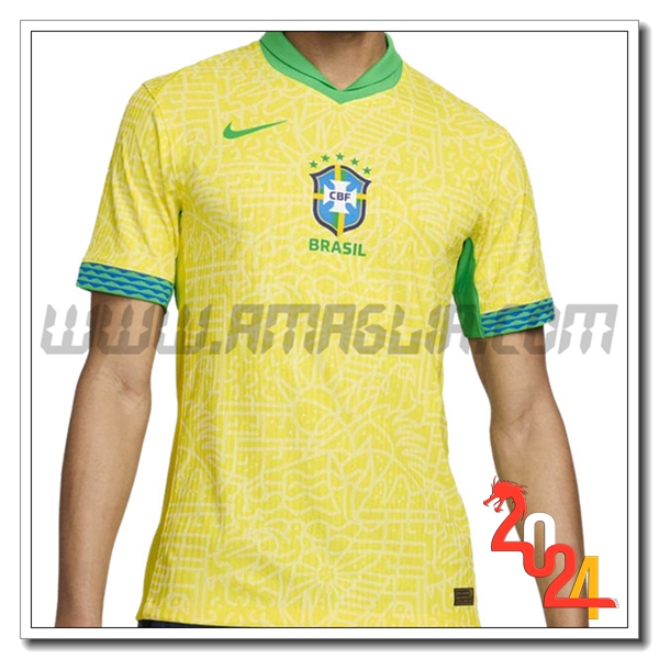 Nuovo Maglia Squadra Brasile Prima 2024 2025 GIALLO