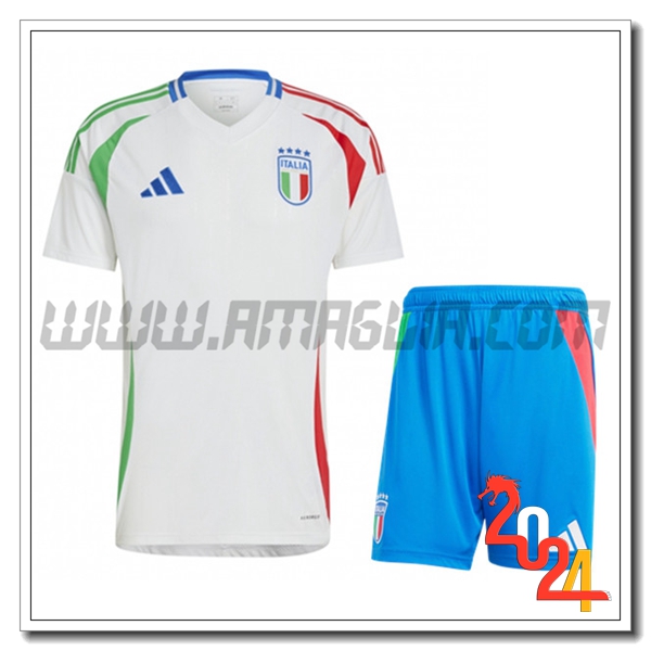 Kit Maglia Italia Seconda + Pantaloncini 2024 2025 Bianco