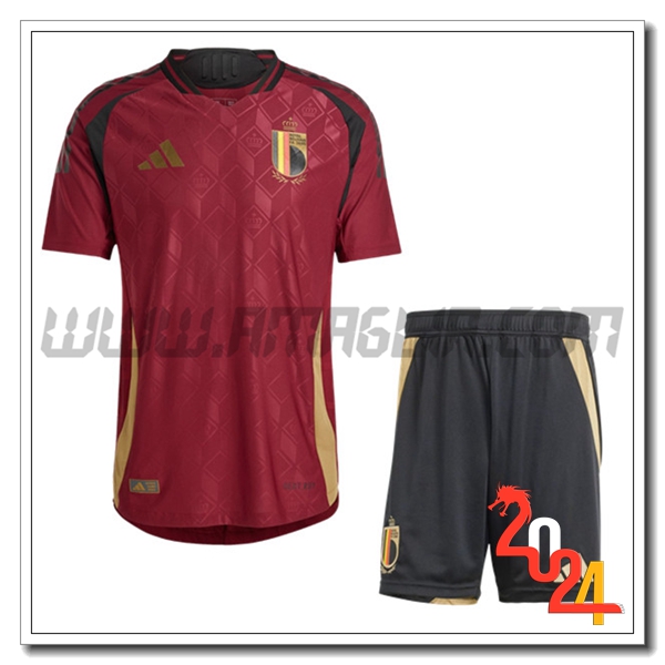 Kit Maglia Belgio Prima + Pantaloncini 2024 2025 Rosso