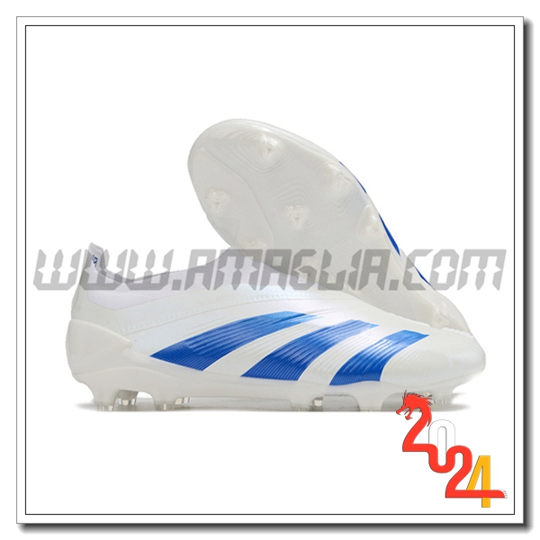 Adidas Scarpe Da Calcio PREDATOR ELITE LACELESS BOOTS FG Bianco/Blu