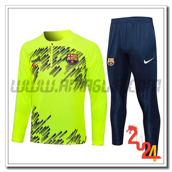 Tuta Allenamento FC Barcellona Verde/Nero 2024 2025