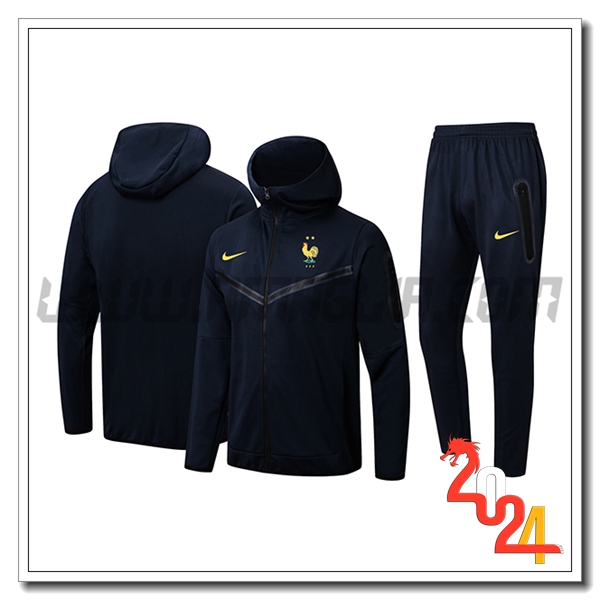 Giacca Con Cappuccio Tuta Giacca A Vento Francia Blu Scuro 2024 2025