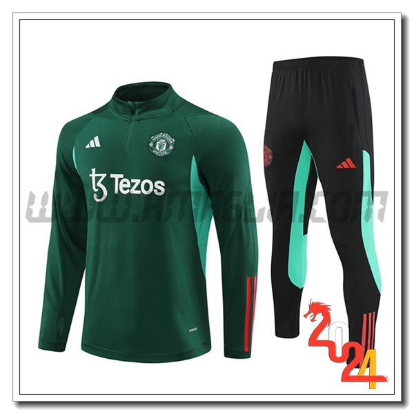 Tuta Allenamento Manchester United Verde/Nero 2024 2025