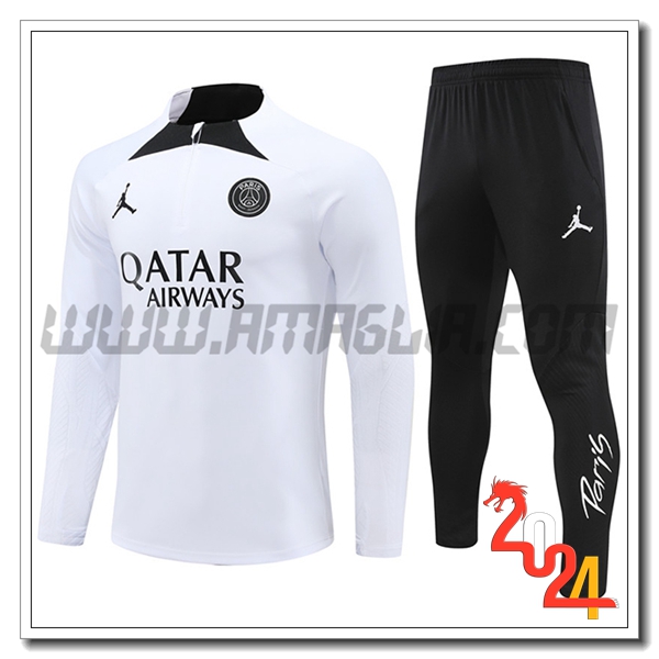Tuta Allenamento PSG Bianco/Nero 2024 2025
