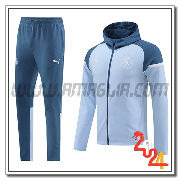 Giacca Con Cappuccio Tuta Giacca A Vento Manchester United Blu 2024 2025