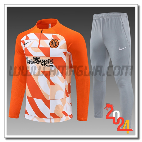 Tuta Allenamento Inter Milan Bambino Arancia/Bianco 2024 2025