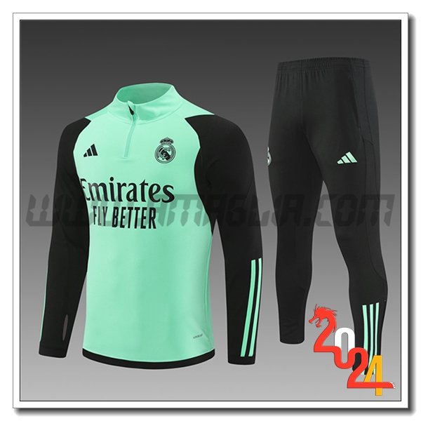 Tuta Allenamento Real Madrid Bambino Verde/Nero 2024 2025