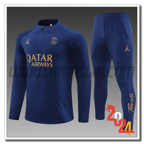 Tuta Allenamento PSG Bambino blu navy 2024 2025