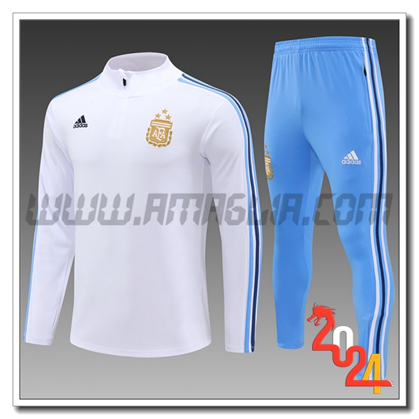 Tuta Allenamento Argentina Bambino Bianco/Blu 2024 2025