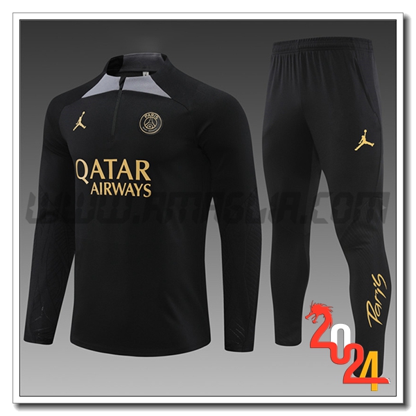 Tuta Allenamento PSG Bambino Nero 2024 2025