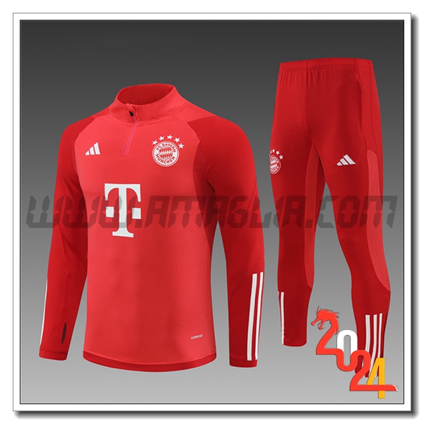 Tuta Allenamento Bayern Monaco Bambino Rosso 2024 2025