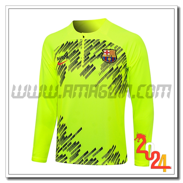 Felpa Allenamento FC Barcellona Verde/Nero 2024 2025