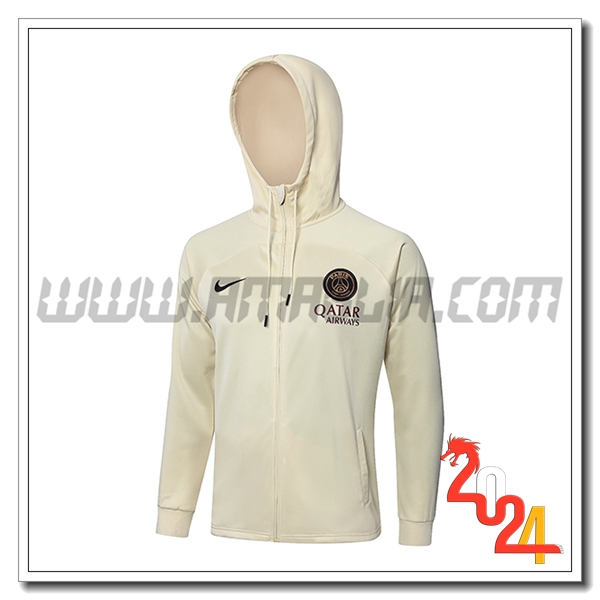 Giacca Con Cappuccio PSG Beige 2024 2025