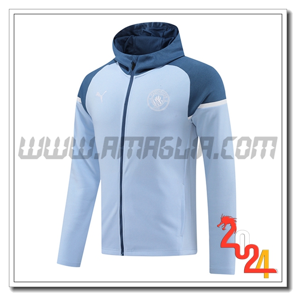 Giacca Con Cappuccio Manchester United Blu 2024 2025