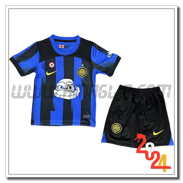 Kit Maglia Inter Milan Bambino Ninja Turtles Special Edition 2023/2024 Nero Blu