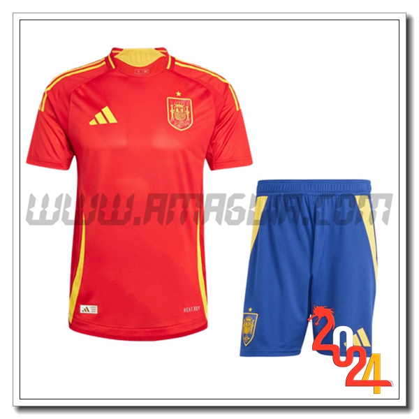 Kit Maglia Spagna Bambino Prima 2024 2025 Rosso