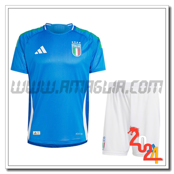 Nuovo Kit Maglia Italia Bambino Prima 2024 2025 Blu