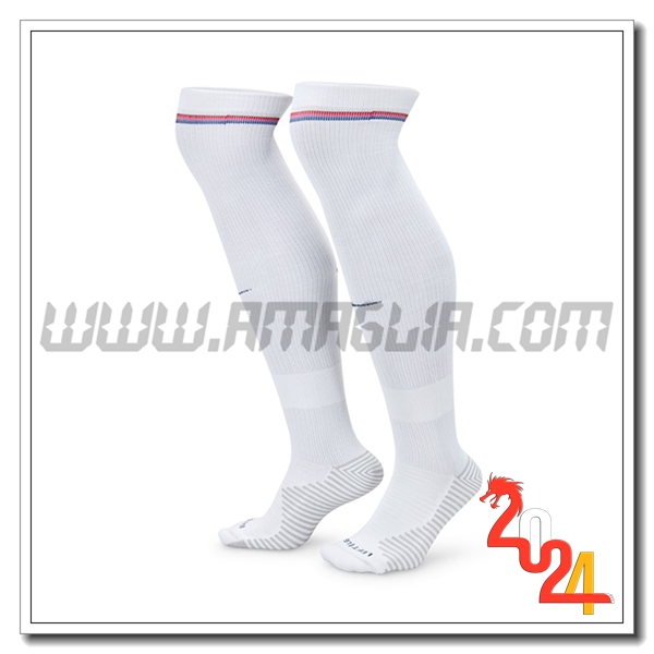Prima Calzini Calcio Inghilterra 2024 2025 Bianco