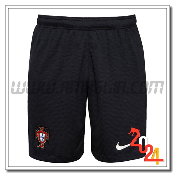Seconda Pantaloncini Calcio Portogallo 2024 2025 Nero