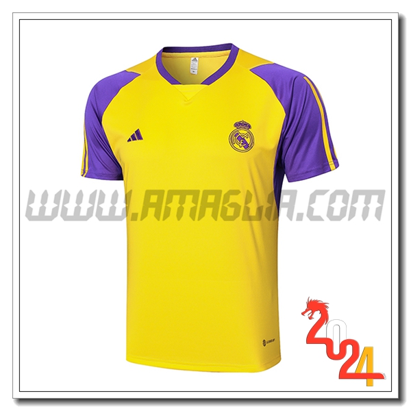 T Shirt Allenamento Real Madrid Giallo/viola 2024 2025