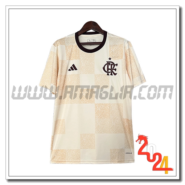 T Shirt Allenamento Flamengo Beige/Giallo 2024 2025