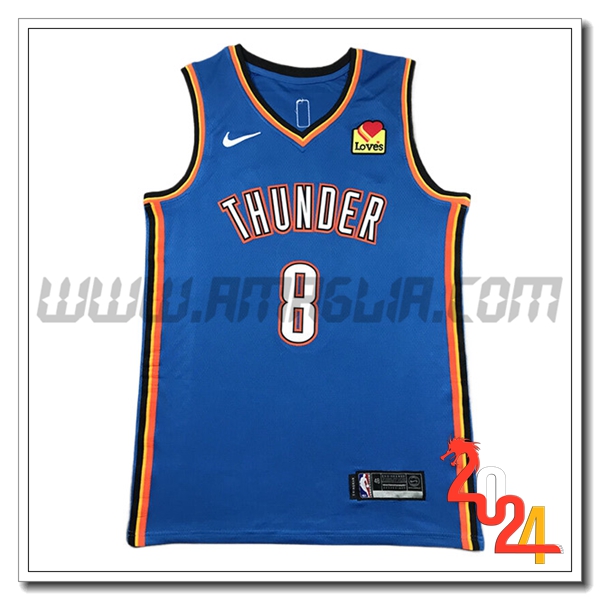 Maglia Oklahoma City Thunder (WILLIAMS #8) 2024/25 Blu/Arancia