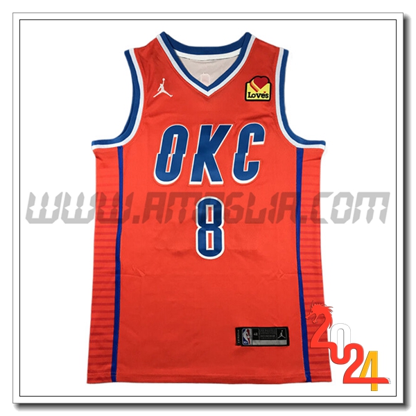 Maglia Oklahoma City Thunder (WILLIAMS #8) 2024/25 Arancia/Blu